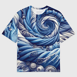 Футболка оверсайз мужская Denim funnel - fashion trend, цвет: 3D-принт