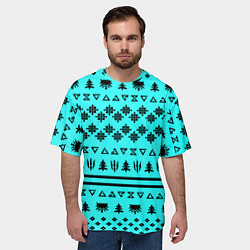 Футболка оверсайз мужская Ведьмак зимний паттерн, цвет: 3D-принт — фото 2