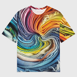 Мужская футболка оверсайз Красочная джинсовая воронка