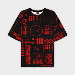 Мужская футболка оверсайз Twenty one pilots pattern rock