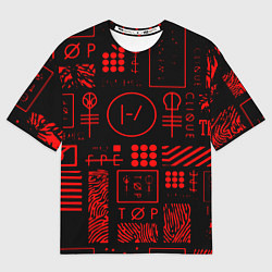 Мужская футболка оверсайз Twenty one pilots pattern rock