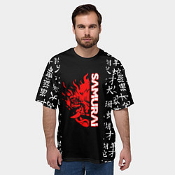Футболка оверсайз мужская Samurai japan steel, цвет: 3D-принт — фото 2