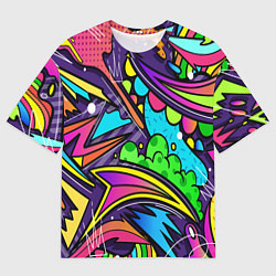 Мужская футболка оверсайз Яркое граффити