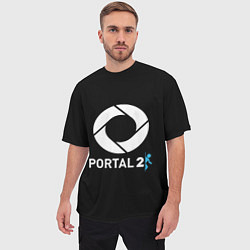 Футболка оверсайз мужская Portal2 logo game, цвет: 3D-принт — фото 2