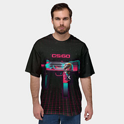 Футболка оверсайз мужская MAC-10 Neon Rider - CS:GO, цвет: 3D-принт — фото 2