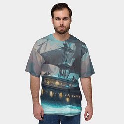 Футболка оверсайз мужская Мистический корабль, цвет: 3D-принт — фото 2