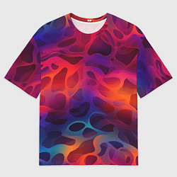 Мужская футболка оверсайз Паттерн неоновой волны