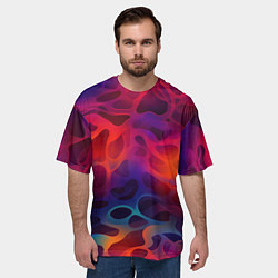 Футболка оверсайз мужская Паттерн неоновой волны, цвет: 3D-принт — фото 2
