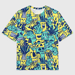 Мужская футболка оверсайз Монстры тропические
