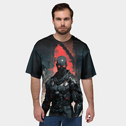 Футболка оверсайз мужская Боевой киборг штурмовик, цвет: 3D-принт — фото 2