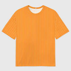 Мужская футболка оверсайз Оранжевый в тонкую полоску