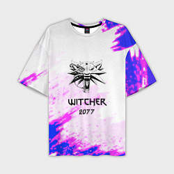 Мужская футболка оверсайз The Witcher colors neon