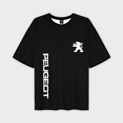 Мужская футболка оверсайз Peugeot logo white