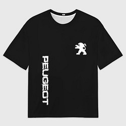 Мужская футболка оверсайз Peugeot logo white