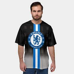 Футболка оверсайз мужская Chelsea fc sport geometry, цвет: 3D-принт — фото 2