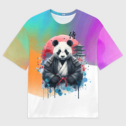 Футболка оверсайз мужская Panda samurai - Japan, цвет: 3D-принт