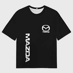 Мужская футболка оверсайз Mazda white logo
