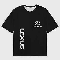 Мужская футболка оверсайз Lexus white logo auto