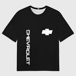 Футболка оверсайз мужская Chevrolet white logo auto, цвет: 3D-принт
