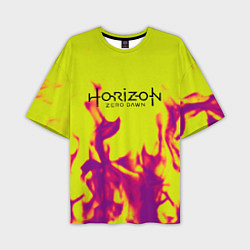 Мужская футболка оверсайз Horizon: Zero Dawn flame