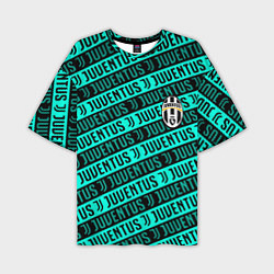 Мужская футболка оверсайз Juventus pattern logo steel