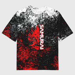Мужская футболка оверсайз Samurai брызги красок