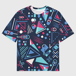 Мужская футболка оверсайз Яркий абстрактный узор для спорта