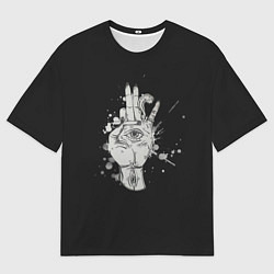 Мужская футболка оверсайз Глаза и дым