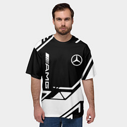 Футболка оверсайз мужская Mercedes bens geometry, цвет: 3D-принт — фото 2