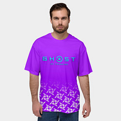 Футболка оверсайз мужская Ghost of Tsushima neon samurai, цвет: 3D-принт — фото 2