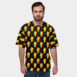 Футболка оверсайз мужская Billie Eilish glitch pattern, цвет: 3D-принт — фото 2