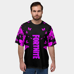 Футболка оверсайз мужская Fortnite buterfly neon, цвет: 3D-принт — фото 2