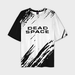 Мужская футболка оверсайз Dead space чёрные краски