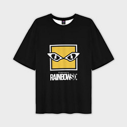 Мужская футболка оверсайз Rainbow six 6 logo games