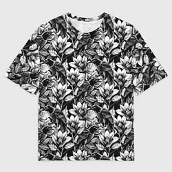 Мужская футболка оверсайз Вороны в цветах