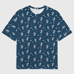 Мужская футболка оверсайз Космонавты в открытом космосе