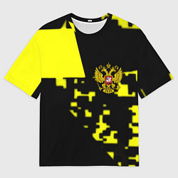 Мужская футболка оверсайз Россия имперский стиль пиксели
