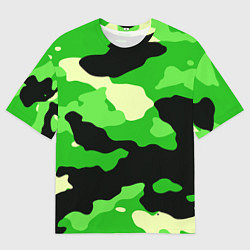 Футболка оверсайз мужская Зелёный камуфляж текстура, цвет: 3D-принт