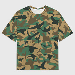 Мужская футболка оверсайз Армейский камуфляж текстура