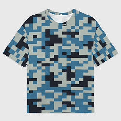 Футболка оверсайз мужская Пиксельный стиль камуфляж, цвет: 3D-принт