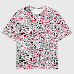 Мужская футболка оверсайз Человечки с антенками