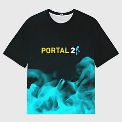 Мужская футболка оверсайз Portal fire blue