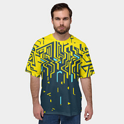 Футболка оверсайз мужская Яркий абстрактный геометрический рисунок для спорт, цвет: 3D-принт — фото 2