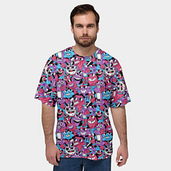 Футболка оверсайз мужская Смеющиеся монстры, цвет: 3D-принт — фото 2