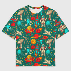 Мужская футболка оверсайз Космические персонажи