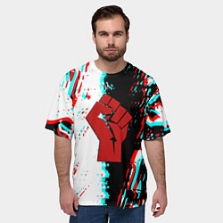 Футболка оверсайз мужская СССР краска текстура, цвет: 3D-принт — фото 2
