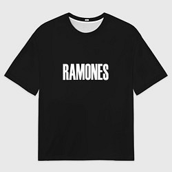 Футболка оверсайз мужская Ramones white logo, цвет: 3D-принт