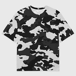 Мужская футболка оверсайз Камуфляж серый