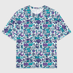 Мужская футболка оверсайз Граффити крючок и петля