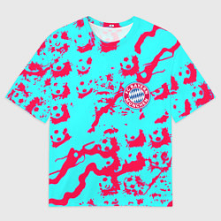 Футболка оверсайз мужская Бавария Мюнхен спорт текстура, цвет: 3D-принт